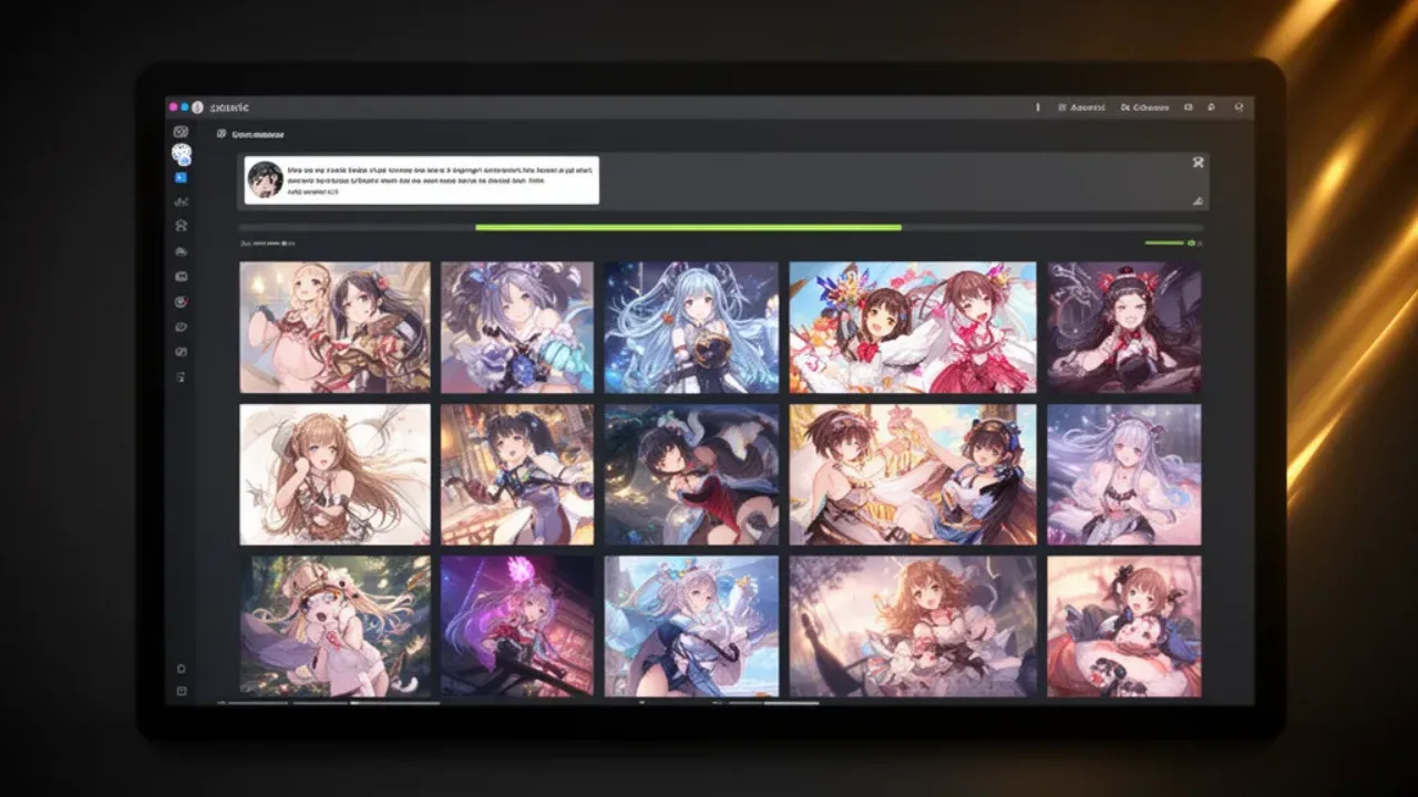 An AI image generator workspace rendering stylized character images from a prompt