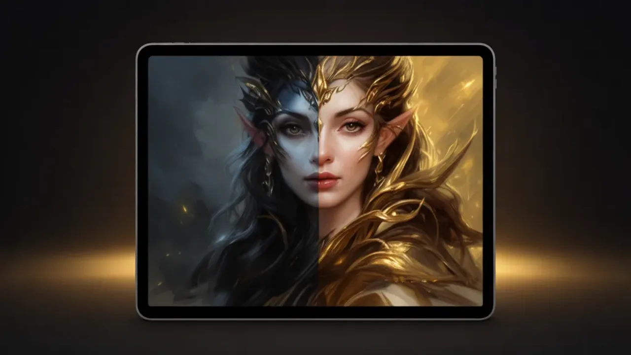 An AI art generator turning a text prompt into a fantasy portrait